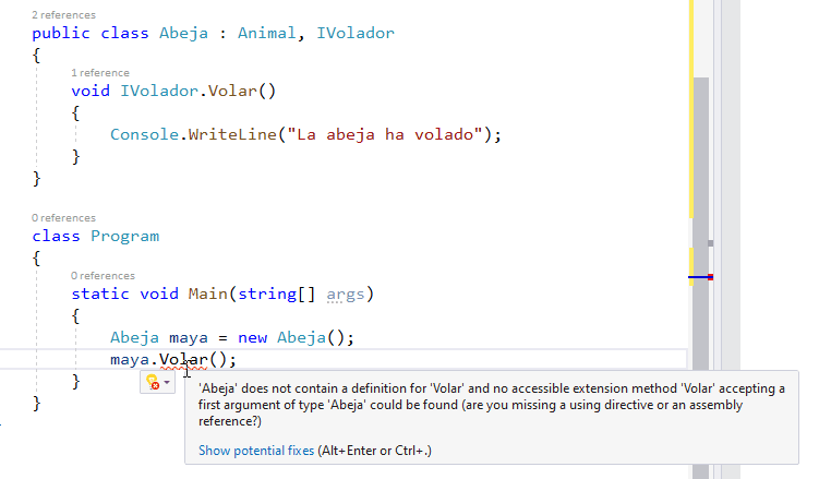 Error de método no encontrado por parte del compilador