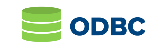 Imagen ornamental con las letras ODBC al lado de un símbolo de base de datos