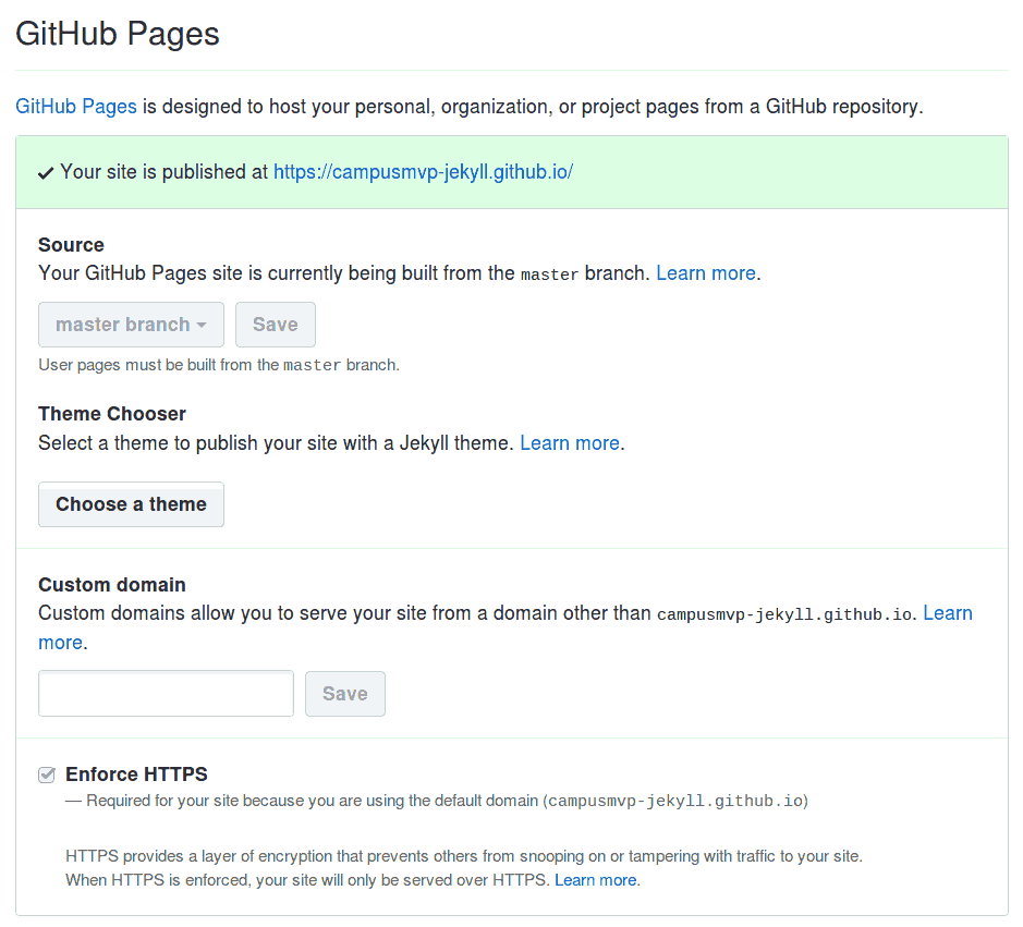 Configuración de GitHub Pages para un sitio de organización