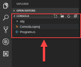 La imagen muestra los ficheros que se han creado en el explorador de ficheros de Visual Studio Code