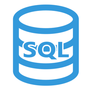 Un icono de base de datos con la palabra SQL