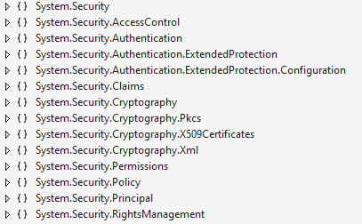 Los espacios de nombres de System.Security