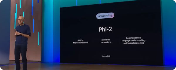 Satya Nadella presentando Phi-2