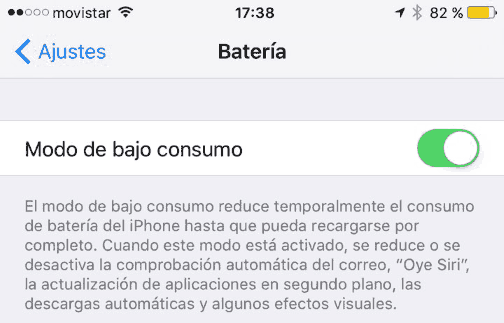 Cómo detectar el modo de bajo consumo en una app para iPhone